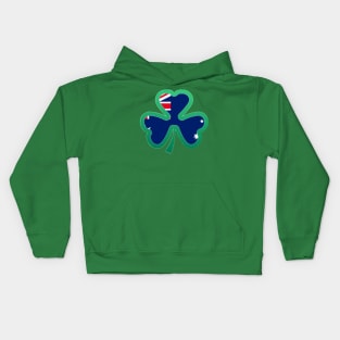 Australian Flag for st patricks day, Irish Shamrock Kids Hoodie